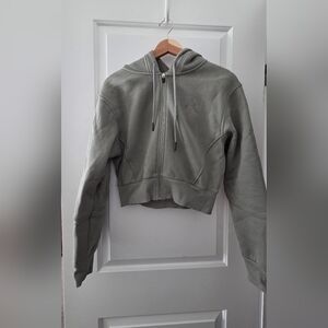 Oner Active Classic Lounge Cropped Zip Through Hoodie| Sage Green | M